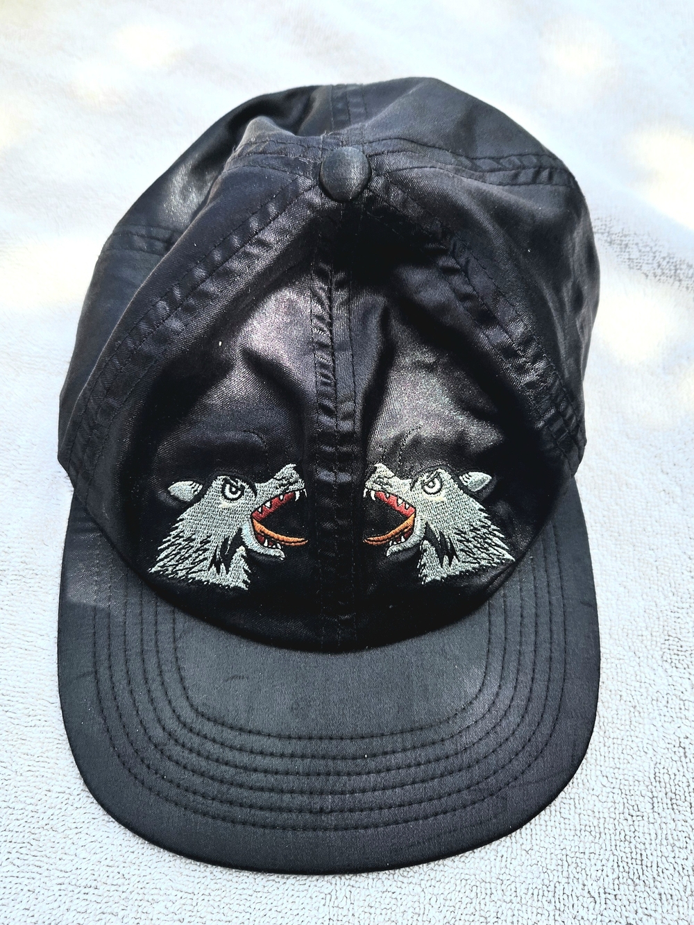 Poler Silver Embroidered Wolves Black Hat